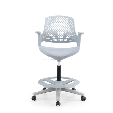 ergonomische kruk grijs dorian netstof mesh vaste armleuningen 5