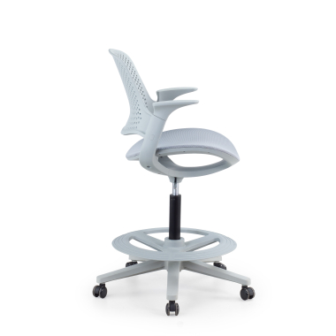 ergonomische kruk grijs dorian netstof mesh vaste armleuningen 3