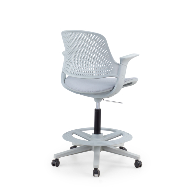 ergonomische kruk grijs dorian netstof mesh vaste armleuningen 11