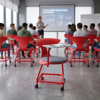 Schoolstoel Agora op wielen...