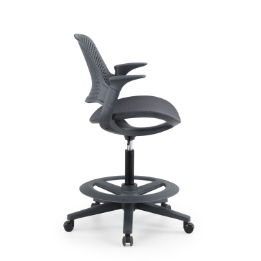 ergonomische kruk antraciet dorian netstof mesh vaste armleuningen 3