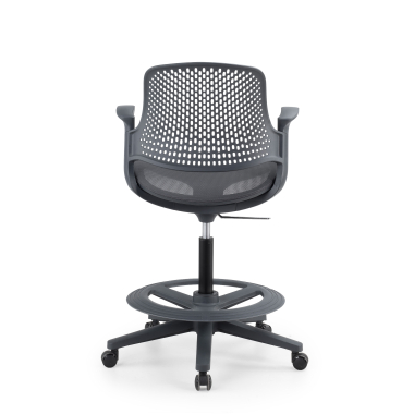 ergonomische kruk antraciet dorian netstof mesh vaste armleuningen 10