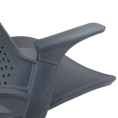 ergonomische kruk antraciet dorian netstof mesh vaste armleuningen 4
