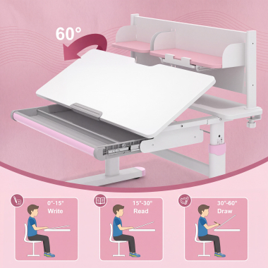 jeugdbureau wit roze ergokid 8