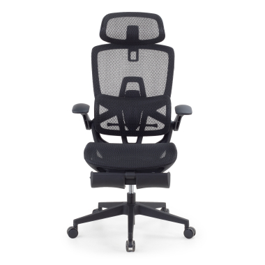ergonomische bureaustoel zwart halo z3 netstof mesh 4d verstelbare armleuningen lumbale steun hoofdsteun uitschuifbare voetensteun 3