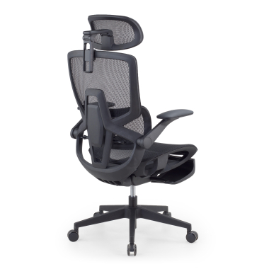 ergonomische bureaustoel zwart halo z3 netstof mesh 4d verstelbare armleuningen lumbale steun hoofdsteun uitschuifbare voetensteun 11