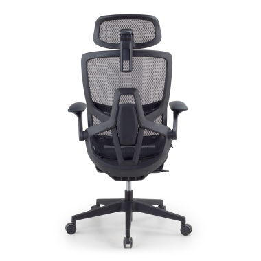 ergonomische bureaustoel zwart halo z3 netstof mesh 4d verstelbare armleuningen lumbale steun hoofdsteun uitschuifbare voetensteun 8