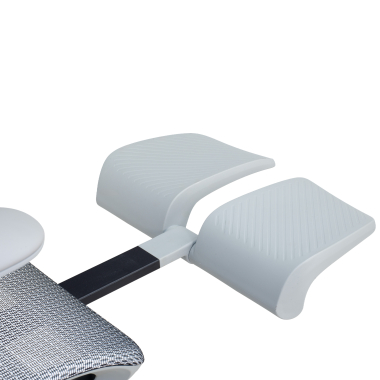 ergonomische bureaustoel wit grijs halo z3 netstof mesh 4d verstelbare armleuningen lumbale steun hoofdsteun uitschuifbare voetensteun 13