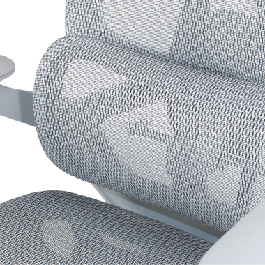 ergonomische bureaustoel wit grijs halo z3 netstof mesh 4d verstelbare armleuningen lumbale steun hoofdsteun uitschuifbare voetensteun 9
