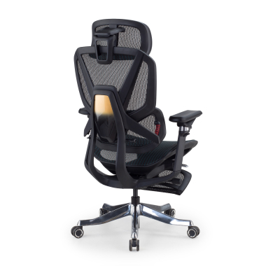 ergonomische bureaustoel zwart glide ultra netstof mesh 5d verstelbare armleuningen lumbale steun hoofdsteun uitschuifbare voetensteun 10