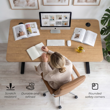 bureautafel zwart pure black witte structuur 4