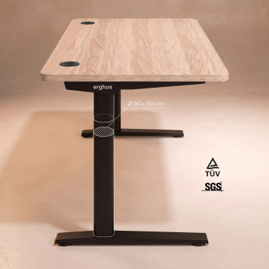 bureautafel zwart pure black witte structuur 8