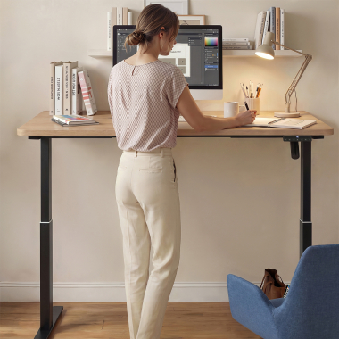 zit stabureau zwart flax oak erghos go 3