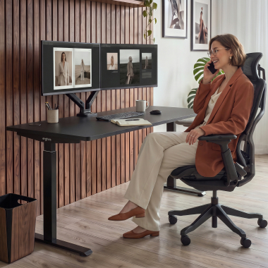 zit stabureau zwart flax oak erghos go 8