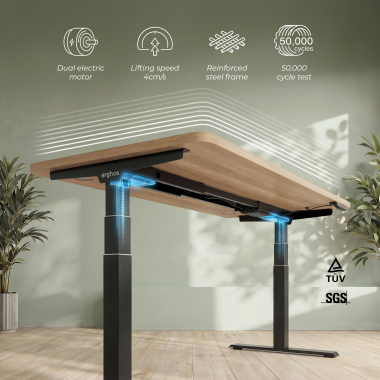 zit stabureau zwart red oak erghos pro 4