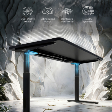 zit stabureau zwart pure black erghos icon 6