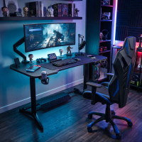 In hoogte verstelbaar gamingbureau Stratos Pro, met twee motoren en RGB-verlichting