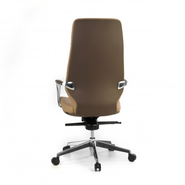 directiestoel bruin hoog rugleuning bicolor kunstleder gestoffeerde armleuningen 8