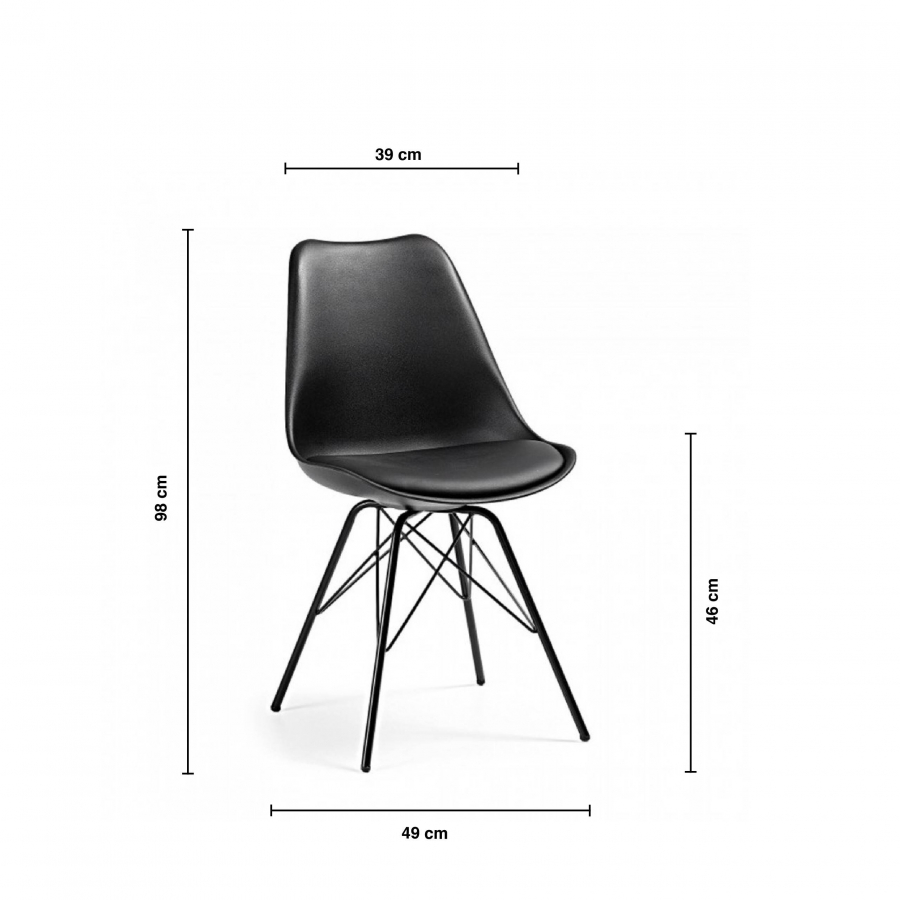 Scandinavische stoel Norway, design, metalen poten