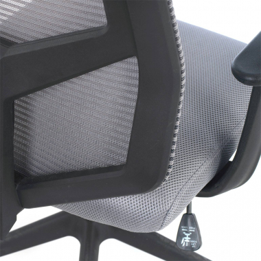 draaistoel grijs archer netstof mesh vaste armleuningen lumbale steun 8