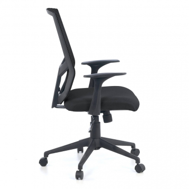draaistoel zwart archer netstof mesh vaste armleuningen lumbale steun 4