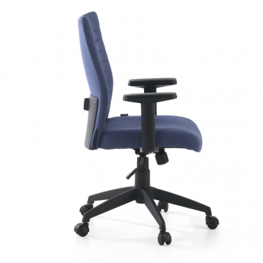draaistoel blauw kobe stof vaste armleuningen lumbale steun 7