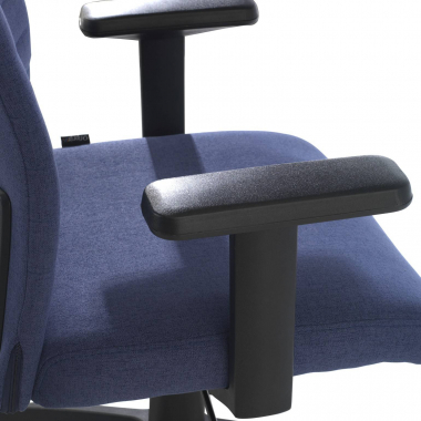 draaistoel blauw kobe stof vaste armleuningen lumbale steun 5