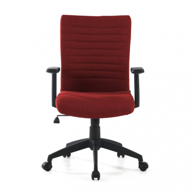 draaistoel rood kobe stof vaste armleuningen lumbale steun 3