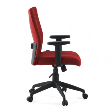 draaistoel rood kobe stof vaste armleuningen lumbale steun 6