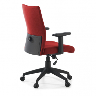 draaistoel rood kobe stof vaste armleuningen lumbale steun 7