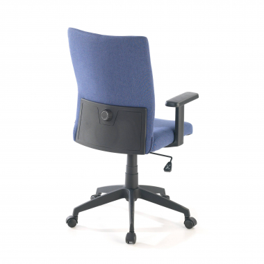 draaistoel blauw kobe stof vaste armleuningen lumbale steun 8