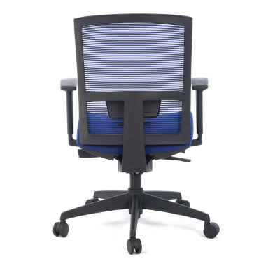 ergonomische bureaustoel blauw zwarte structuur netstof mesh 1d verstelbare armleuningen lumbale steun 9