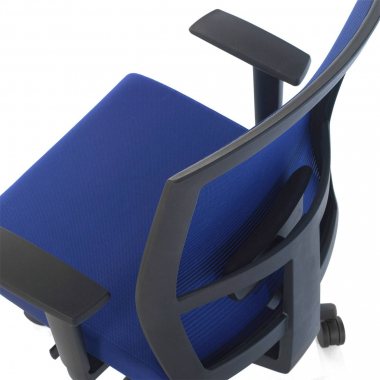 ergonomische bureaustoel blauw zwarte structuur netstof mesh 1d verstelbare armleuningen lumbale steun 5