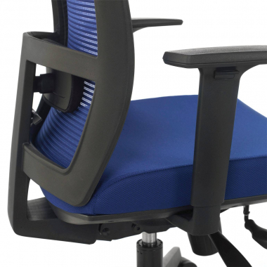 ergonomische bureaustoel blauw zwarte structuur netstof mesh 1d verstelbare armleuningen lumbale steun 6