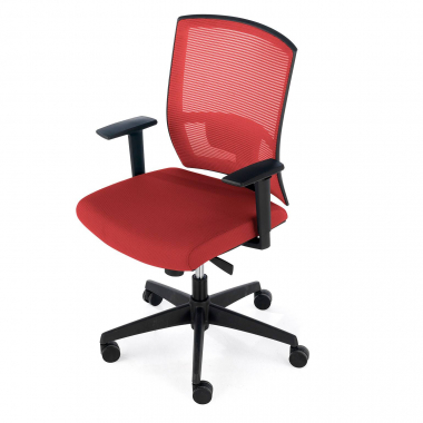 ergonomische bureaustoel rood zwarte structuur netstof mesh 1d verstelbare armleuningen lumbale steun 7