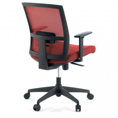 ergonomische bureaustoel rood zwarte structuur netstof mesh 1d verstelbare armleuningen lumbale steun 8