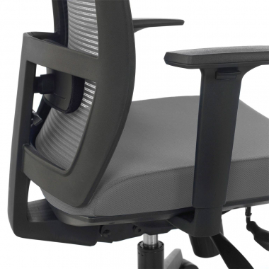 ergonomische bureaustoel grijs zwarte structuur netstof mesh 1d verstelbare armleuningen lumbale steun 5