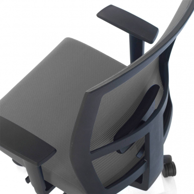 ergonomische bureaustoel grijs zwarte structuur netstof mesh 1d verstelbare armleuningen lumbale steun 6