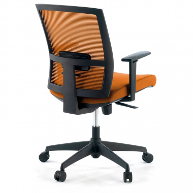 ergonomische bureaustoel oranje zwarte structuur netstof mesh 1d verstelbare armleuningen lumbale steun 8