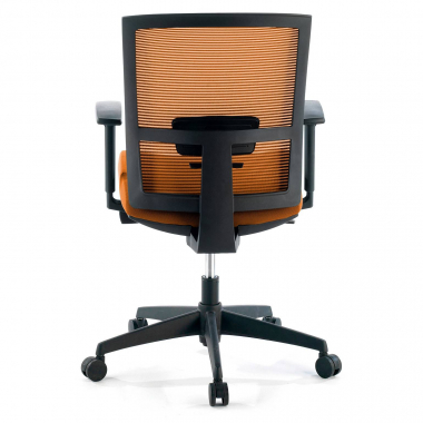 ergonomische bureaustoel oranje zwarte structuur netstof mesh 1d verstelbare armleuningen lumbale steun 7