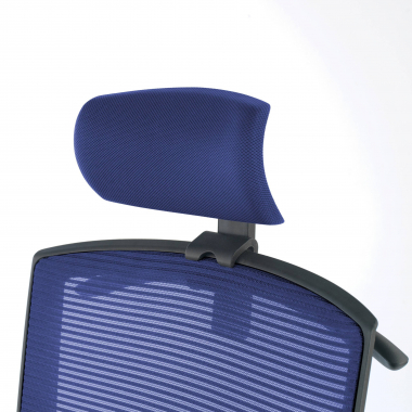 ergonomische bureaustoel blauw zwarte structuur hoofdsteun netstof mesh 1d verstelbare armleuningen lumbale steun hoofdsteun 9
