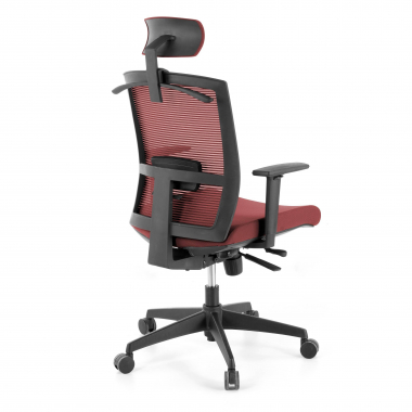 ergonomische bureaustoel rood zwarte structuur hoofdsteun netstof mesh 1d verstelbare armleuningen lumbale steun hoofdsteun 7