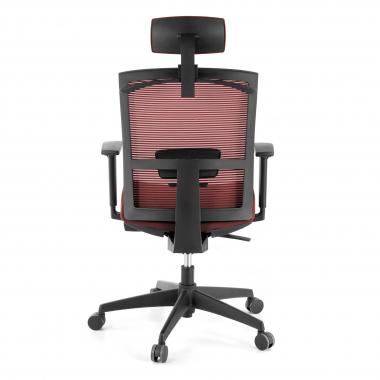 ergonomische bureaustoel rood zwarte structuur hoofdsteun netstof mesh 1d verstelbare armleuningen lumbale steun hoofdsteun 8