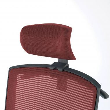 ergonomische bureaustoel rood zwarte structuur hoofdsteun netstof mesh 1d verstelbare armleuningen lumbale steun hoofdsteun 6