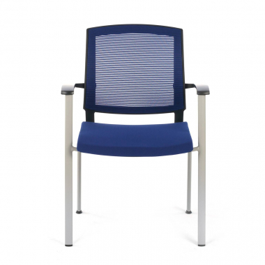 bezoekersstoel blauw adam netstof mesh vaste armleuningen 3