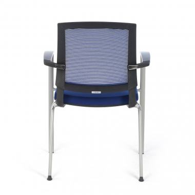 bezoekersstoel blauw adam netstof mesh vaste armleuningen 7