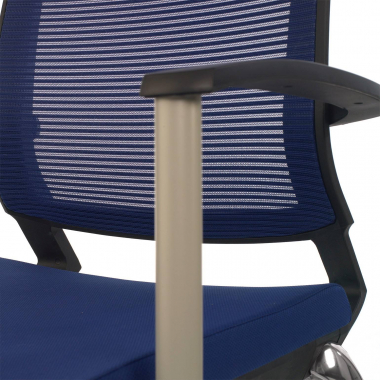 bezoekersstoel blauw adam netstof mesh vaste armleuningen 5