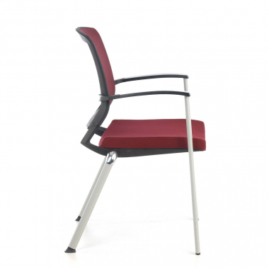 bezoekersstoel rood adam netstof mesh vaste armleuningen 6