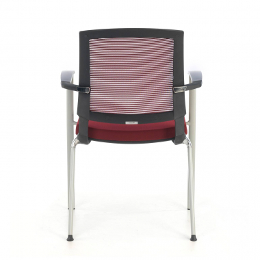 bezoekersstoel rood adam netstof mesh vaste armleuningen 8
