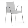 Kantinestoel Alisa, met armleuningen, verchroomd frame, kunstleer